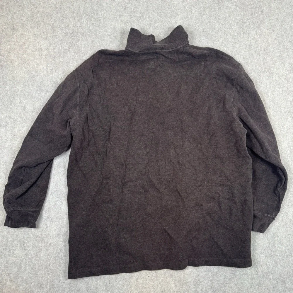 Polo‎ Ralph Lauren Quarter Zip Pullover Mens 2XB Brown Cotton Knit Logo